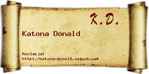 Katona Donald névjegykártya